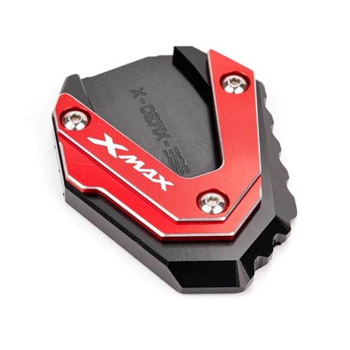 に適合するヤマハ XMAX 125 250 300 XMAX300 XMAX250 2017-2024 用 バイク用サイドスタンドパッド キックスタンド延長プレート サポートフット サイドスタンドパッド バイク用キックスタンド用サイドスタンド延長パッド(赤