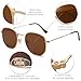 SOJOS Small Square Polarized Sunglasses for Men and Women Polygon Mirrored Lens SJ1072 with Gold Frame/Brown Lens