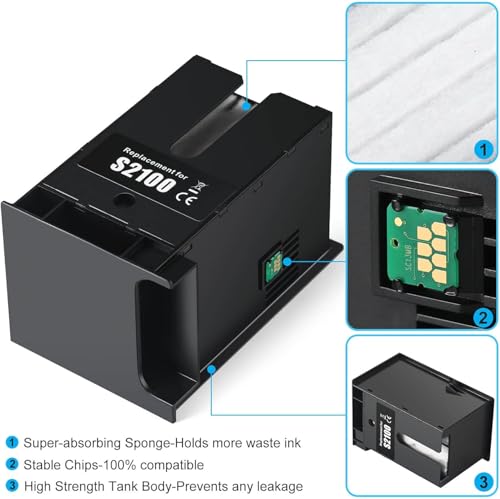 Image of VERENA S2100 C13S210057 SC13MB Maintenance Box Ink Waste Tank Compatible with SureColor SC-F531 SC-F560 SC-F570 SC-T2100 SC-T3100 T5130 T5160 T5170 T3170 T3170M T3170X T2170 Printers