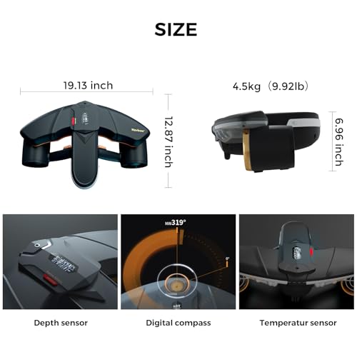 Image of sublue Navbow Navbow Plus Smart Professional Underwater Scooter Dual Motors with Camera Mount 3 Gear Speed 4.47mph 60 Mins 131ft Pool Diving Snorkeling Water Scooter for Adults