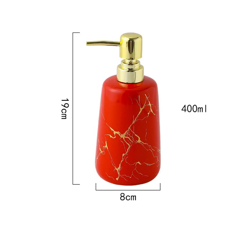 HYLR Juego de Accesorios de baño, Juego de baño de cerámica Marbling de 5 Piezas, dispensador de jabón, Vaso, Soporte para Cepillo de Dientes, jabonera, Buen Regalo para un Nuevo hogar bathroo