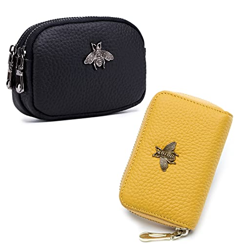 imeetu (Bundle of 2 Sets) Small Women Coin Pouch Wallet and Credit Card Holder