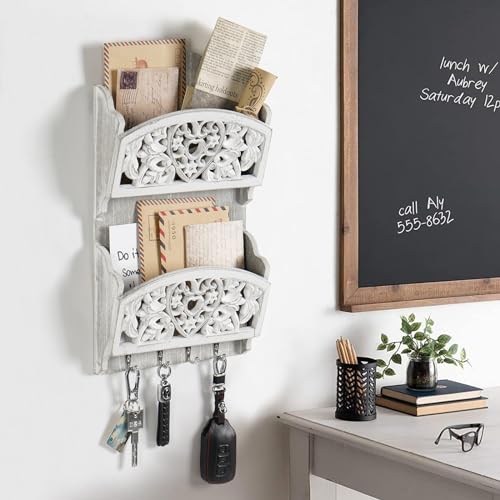 Mail-Organizer-with-Key-Holder2-Slot-Mail-Holder-with-4-Key-Hooks-for-Wall-Decorative-Wooden-Hanging-Organizer-for-File-Letter-in-Shelf-Home-Farmhouse-Decor-for-Entryway-Office-