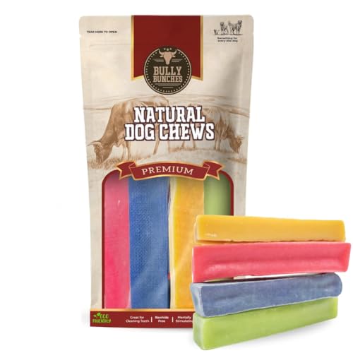 Bully Bunches Premium Fruit-Flavored Himalayan Yak Chew for Dogs - 100g, All-Natural, Long-Lasting, Authentic Yak Milk, Healthy Dental Chew, High-Protein (Medium Assorted - 4PK, Assorted)