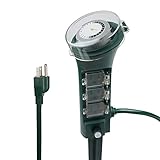 BN-LINK Outdoor Power Strip with Programmable Mechanical Timer and Yard Stake, 6 Grounded Outlets -...