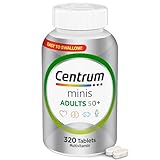 Centrum Minis Silver Multivitamin Tablet for Adults 50 Plus, Multimineral Supplement, Vitamin D3, B-Vitamins, Gluten Free, Non-GMO Ingredients, Supports Memory and Cognition in Older Adults - 320 Ct