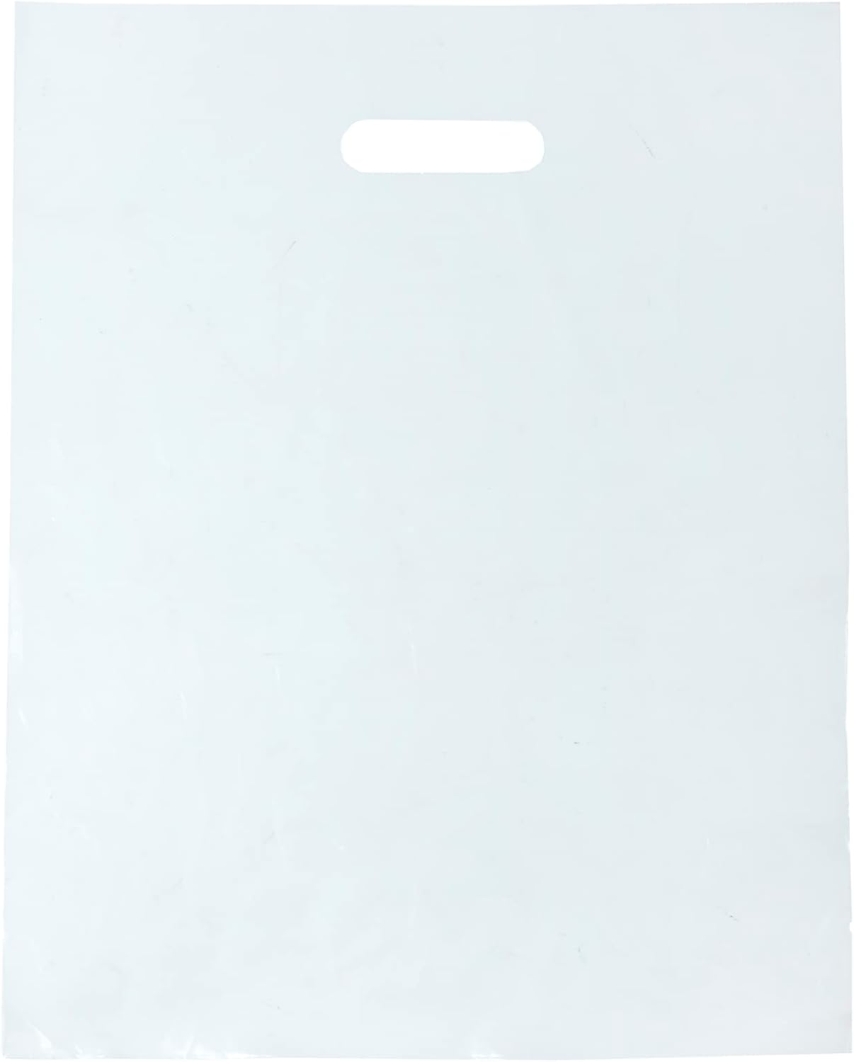 InfinitePack 500 Pcs Clear Unprinted Merchandise Bags 12"x15" Die Cut Handles Retail Shopping Bags, Reusable Plastic Bags for Clothing, Retails,LDPE Clear Handle Bag (CLEAR 12X15 (Pack of 500))