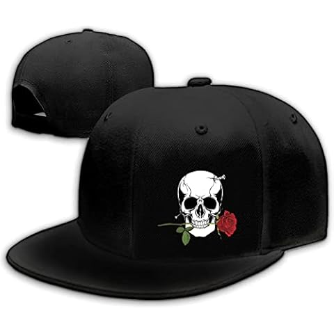 Adjustable Skull Rose Snapback Hat Cover