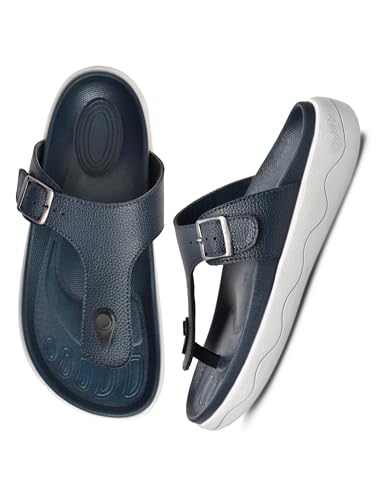 Image of HEALTH FIT Extra Soft Premium Classic Cushion Sliders /with Adjustable Buckle Strap & Light Weight Anti-SkidWaterproof Luxurious Slippers for Men's HF121