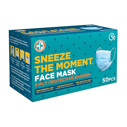 Be Smart Get Prepared 50 pcs FACE MASK, 3 Ply Protective Barrier, Single Use, Disposable Earloop – Home, Travel, Office, School, Work, Outdoors - Image 4