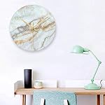 Große Bauernhaus Wanduhr 12 Zoll mit Glas Marmor Wanduhr Schweigen Batterie Betrieben Moderne Glas Uhren für Wände/Wohnzimmer/Home Decor/Büro - Cyan – Bild 4