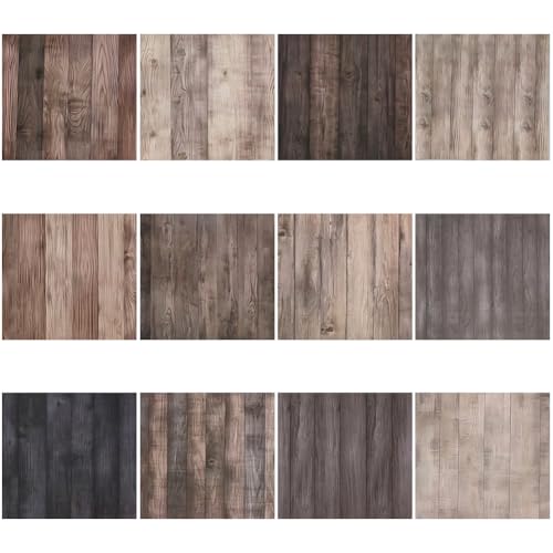 GORGECRAFT 24 Blatt 12 Stile Holzstruktur Scrapbook Papierblock...
