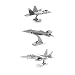 Fascinations Metal Earth 3D Metal Model Kits Set of 3 - F-22 Raptor - F-35 Lightning II - F-15 Eagle Fighter Jet Series