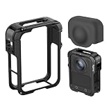 SmallRig DJI Osmo 360用 アルミ合金ケージ、レンズ保護 & 衝撃耐性、シリコンカバー付き、コールドシュー・1/4インチネジ穴搭載、接続可能 自撮り・マイク・補光ライトなど、軽量わずか48g、縦横撮影対応Osmo 360用カメラケージ -5704B