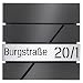Produktbild Design Anthrazit Briefkasten mit Hausnummer &Ihre Namen Aluminium Namensschild Gravur Personalisiert, Wandbriefkasten mi Zeitungsfach, Hochwertig Pulverbeschichteter Verzinkter Stahl, Groß 37x37x11cm