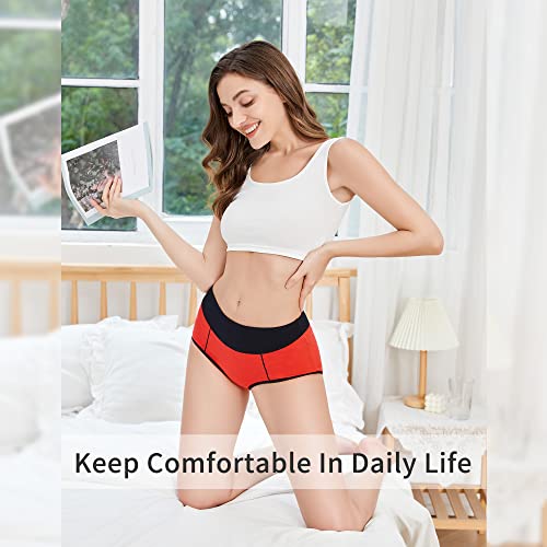 Cleainkorte Women's Cotton Underwear High Waisted Stretch Briefs Ladies Full Coverage Panties (Regular & Plus Size) #TOP4