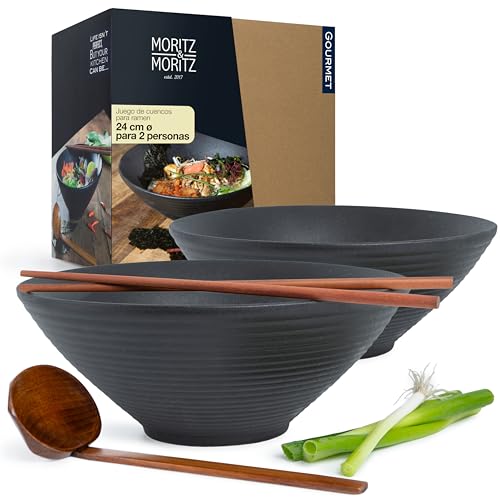 Moritz & Moritz 2 x Cuenco Ramen Japones - 24 cm Ø - Juego Vajilla Japonesa de...