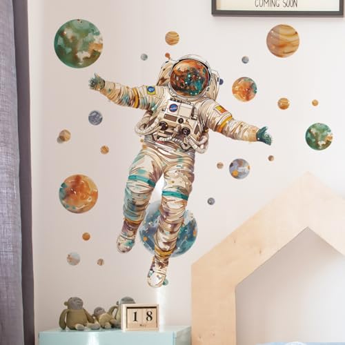 Vinilo decorativo astronauta para paredes habitación infantil miniatura 1