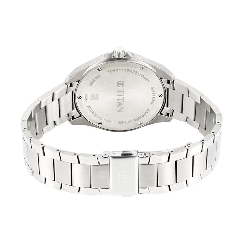 Titan Titanium Quartz Analog Black Dial Titanium Strap Watch for Men-90177TM03 - Image 4