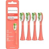 Brushmo Replacement Toothbrush Heads, Compatible with Philips One for Sonicare Electric Toothbrush Handles HY1022, 4 Standard Heads with Tongue...