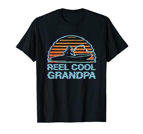 Mens Reel Cool Grandpa Retro Fishing Father's Day Fisherman T-Shirt