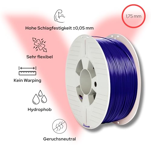 Verbatim PET-G Filament 2 85 mm glycol polyéthylène téréphtalate glycol, bleu, 1 55055