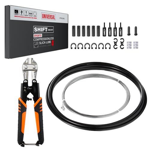 CNCLOL Fahrrad Schaltzug für Shimano/Sram Fahrrad Schaltkabel mit Kabelschere Set-Universal Fahrrad Schaltseil 2800mm Mit Öl Schlauch 3500mm Schaltzugset für Rennrad MTB Citybike und andere.