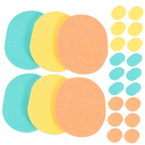 PartyKindom 50Pcs Cleaning Sponges Compressed Makeup Tools for Deep Cleansing Skin Care and Makeup Application Random