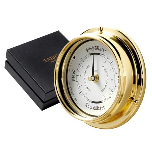 Traditional Tide Clock - Heavy Lacquered Brass (1/2kg) - Nautical Elegance - Handmade in England - Perfect for Fishing Tides - Durable & Classic Design - Standard Size