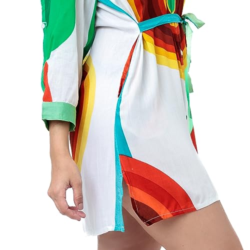 Bata Indiana Feminina Viscose Saida Praia Casual Boho Chic (as2, alpha, xg, plus, regular, Branco)