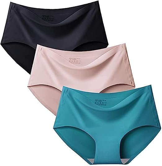 Women's Seamless Hipster Ice Silk Lycra Panty,Pack of 3 Multicolor (Sizes S to 3XL)-image-35