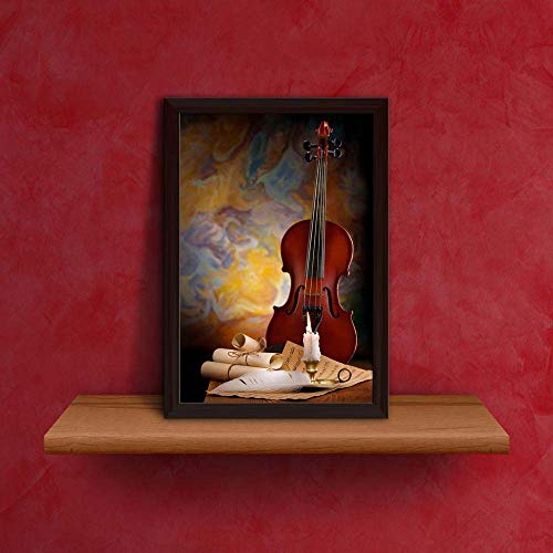 Image of ArtzFolio Antique Music Tabletop Painting Dark Brown Frame 6 x 8.3 inch (15 x 21 cms)