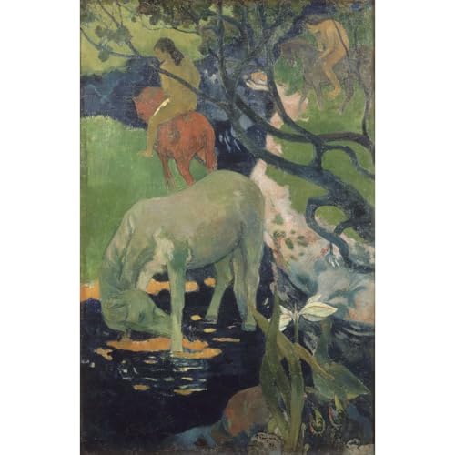 Impression Gauguin Le cheval blanc 101x127 cm pour decoration de bureau et salon