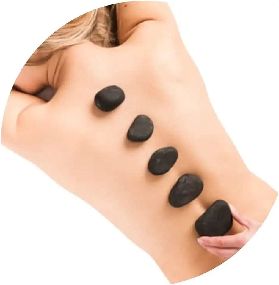 Kit com 12 Pedras Quentes Vulcânicas para Massagem - Terapia de Relaxamento, Alívio de Tensões e Revitalização - Ideal para Saúde, Energia e Bem-Estar - Pedras Naturais com Alta Retenção de Calor para Massagem Terapêutica, Equilíbrio e Redução de Estresse