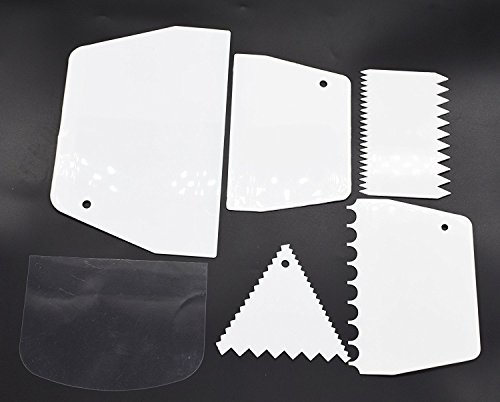 Cake Scraper 6pcs/set, KOOTIPS Smoother Comb Set Cake Edge Side Decorating Tools Scraper