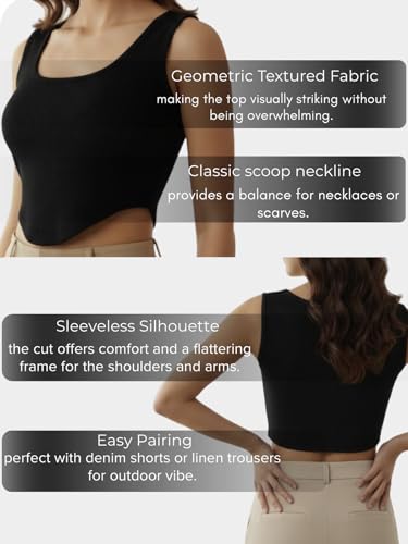 Image of Leriya Fashion Women Solid Polycotton Ribbed Sleeveless Tank Top | Scoop Neck Slim Fit Stretchable Casual Top for Women | Summer Basic T-Shirt Blouse for Girls, Office, Gym