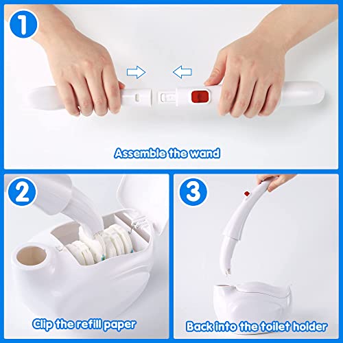 Effacera Disposable Swan Toilet Bowl Brush Holder Cleaning System, Toilet Refills Fresh For Bathroom Scrubber Cleaning Supplies, Elegant Swan Shape Toilet Brush Holder, 1 Wand+1 Holder+18 Refills #TOP1