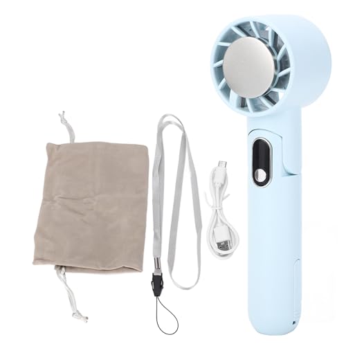 RockVOQRN Ventilador de enfriamiento de la mano 5 Niveles de velocidad Cargo ajustable USB Ventilador de bolsillo pequeño portátil (Azul)