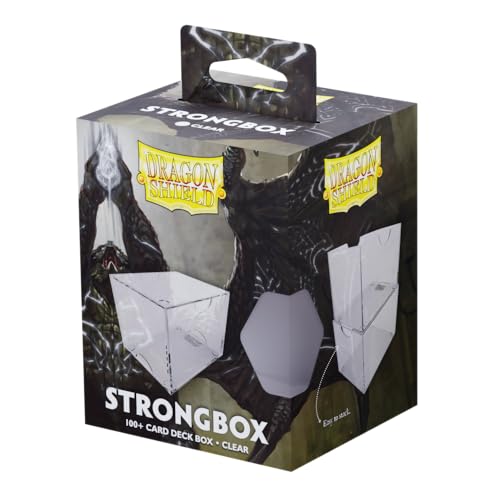 Image of Dragon Shield Strongbox Deck Box Clear, Holds 100+ Double Sleeved Cards, Acrylic TCG Storage Case, Vacuum Seal Closure, Stackable, Display Lid, 83.5 x 106 x 75.5 mm