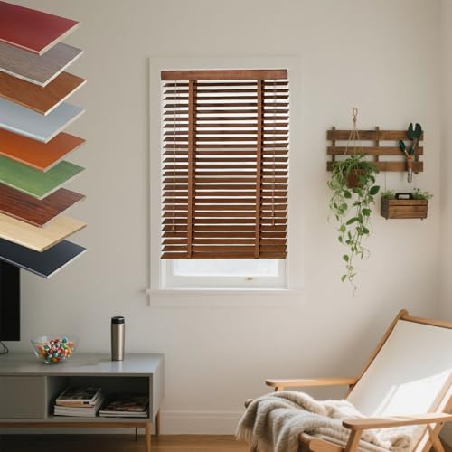 2 Inch Real Wood Blinds for Windows Indoor, Custom Size