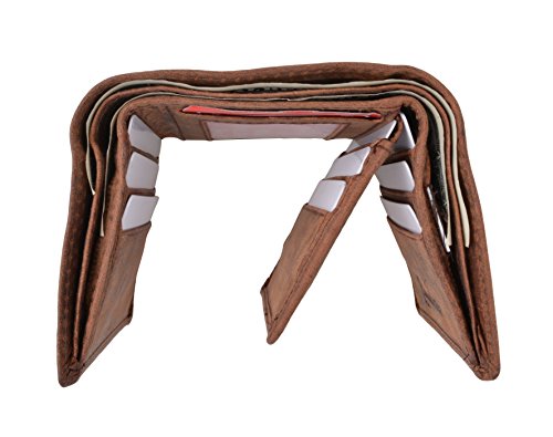 Personalized Name Initials Wallets RFID Blocking Mens Classic Trifold Vintage Leather Credit Card ID Wallet (Brown)4