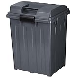 新輝合成 トンボ ゴミ箱 連結可能 ハンドル付 蓋付き 分別 70リットル チャコールブラック 幅49×奥行41.5×高さ62cm 丈夫 屋外 ベランダ 大きい アウトドア 日本製