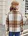 Arshiner Girls Flannel Plaid Cropped Shacket Fall Winter Jackets Brown Casual Long Sleeve Fashion Coat 13-14Y