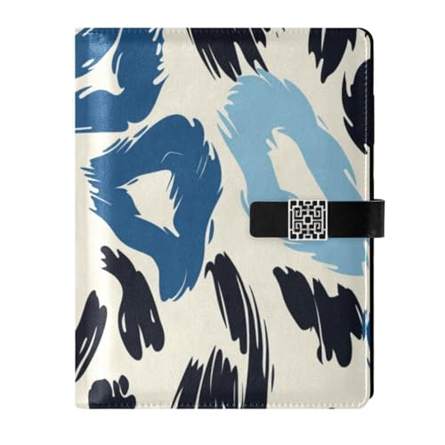 Carnet ligné en cuir véritable imprimé léopard 17x23