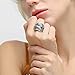 dnswez Crossover Rings for Women, Big Antique Gold Silver Rings Vintage Punk Chunky Silver Statement Rings 14K Gold Plated Ring Band Costume Jewelry Gifts for Women