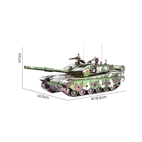 Piececool 3D Puzzle modellbausatz Erwachsene 3D Metall Puzzle für 99A Panzer Zubehörteile 233pcs – Bild 3