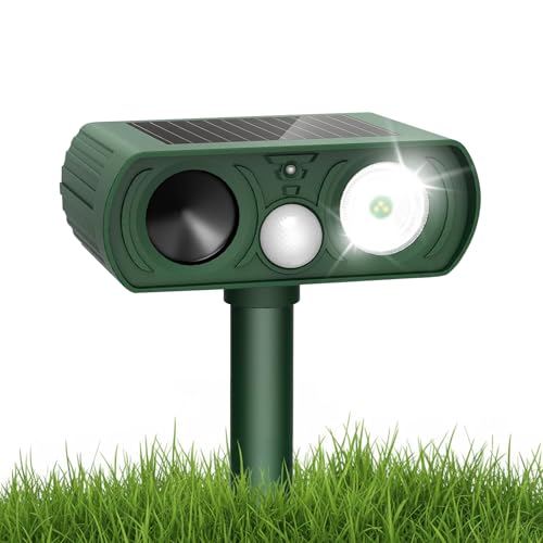 Repelente para Gatos y Ahuyentar Pájaros Ahuyentador Ultrasónico de Animales Exterior, Espanta Gatos Jabalíes Perros y Antigatos para Jardín Mejor Ahuyentador de Carga Solar