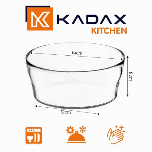 KADAX Glasschale, Salatschüssel, runde Glasschüssel, 19 cm Durchmesser, tiefe Schale für Obst, Salat, Süßigkeiten, stapelbare Obstschale… – Ansicht 3