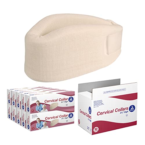 Dynarex Cervical Collars - Large, Contoured Serpentine Design with Washable Cover, Soft Cervical Collar for Comfortable Recovery, 3.75” x 19”, White, 1 Case of 10 Collars