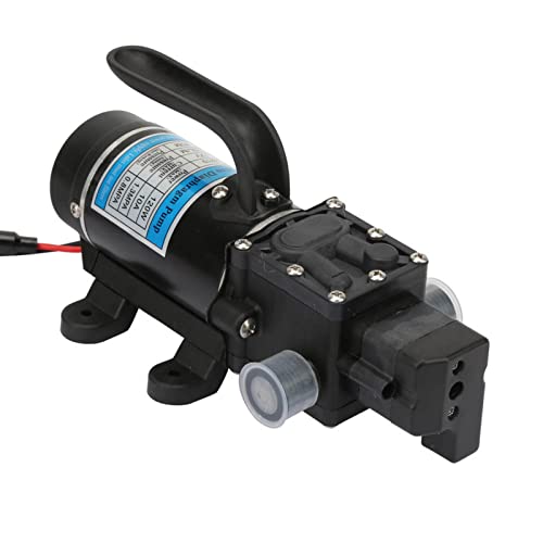 Selbstansaugende Wasserpumpe,12V/24V Wasserpumpen 120 W elektrische Wasserpumpe 10L/m mit Überstromschutzvorrichtung für Hochdruckreiniger(12V 3210YD-12-120FS)